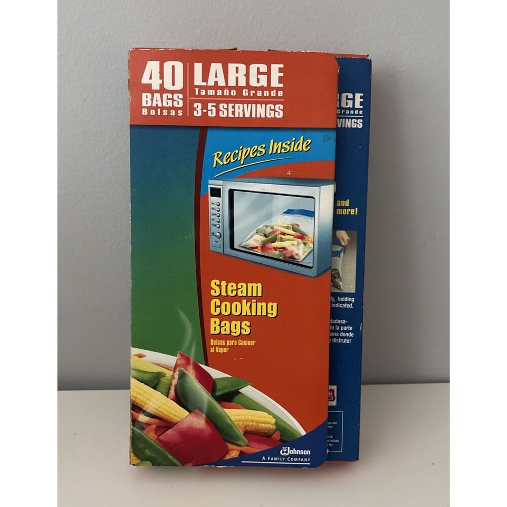 Ziploc Zip'n Steam Cooking Bags Size Large QTY 36 Open Box Discontinued 10x10